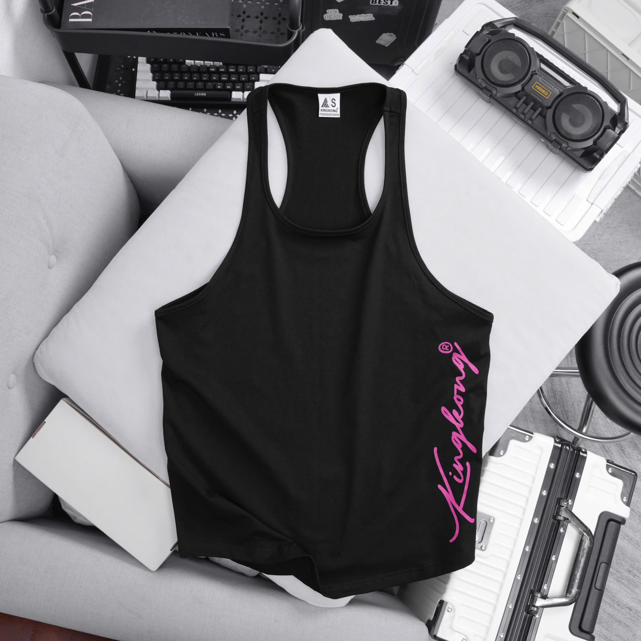 KingKong Text Print Cotton Workout Tank