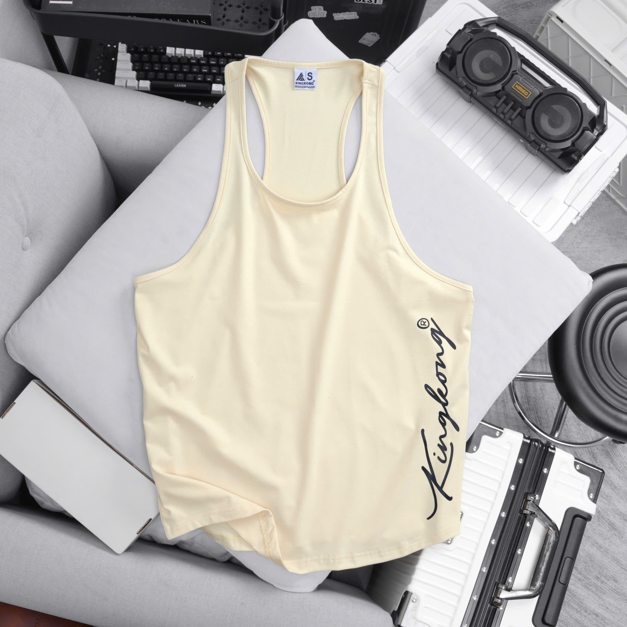 Cotton Tanktop with Sports Letters