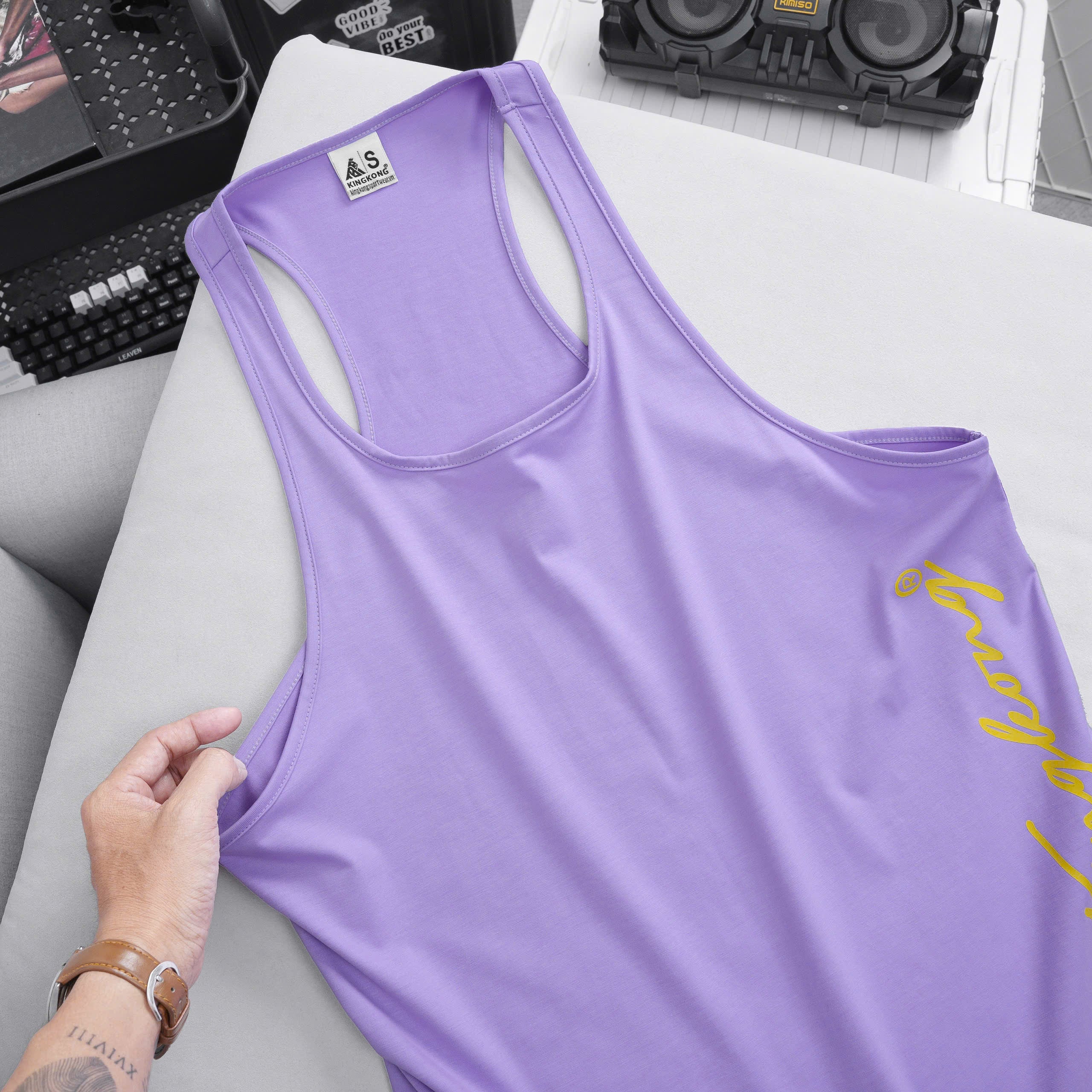 Cotton Tanktop with Sports Letters