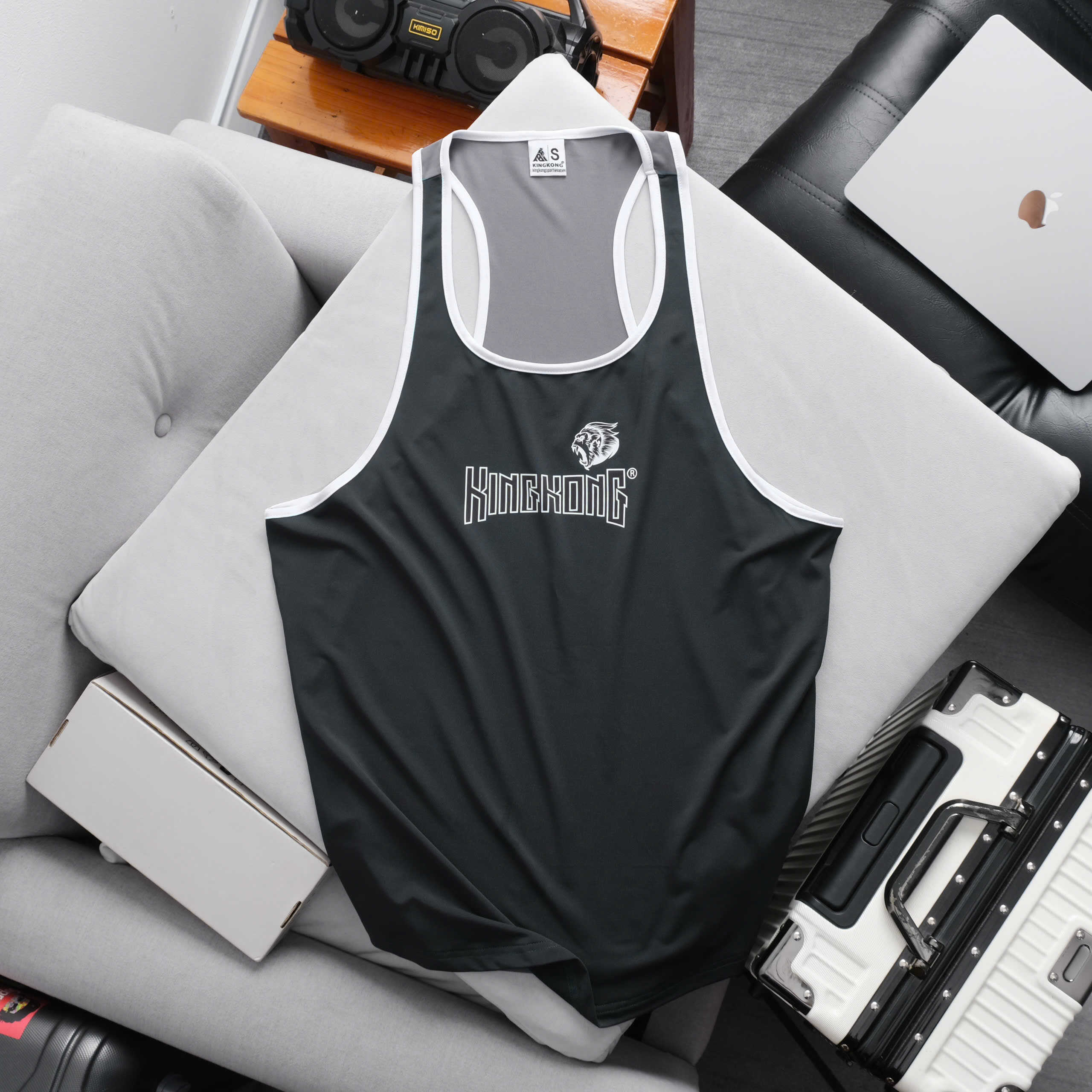 White Trim Poly Sports TankTop