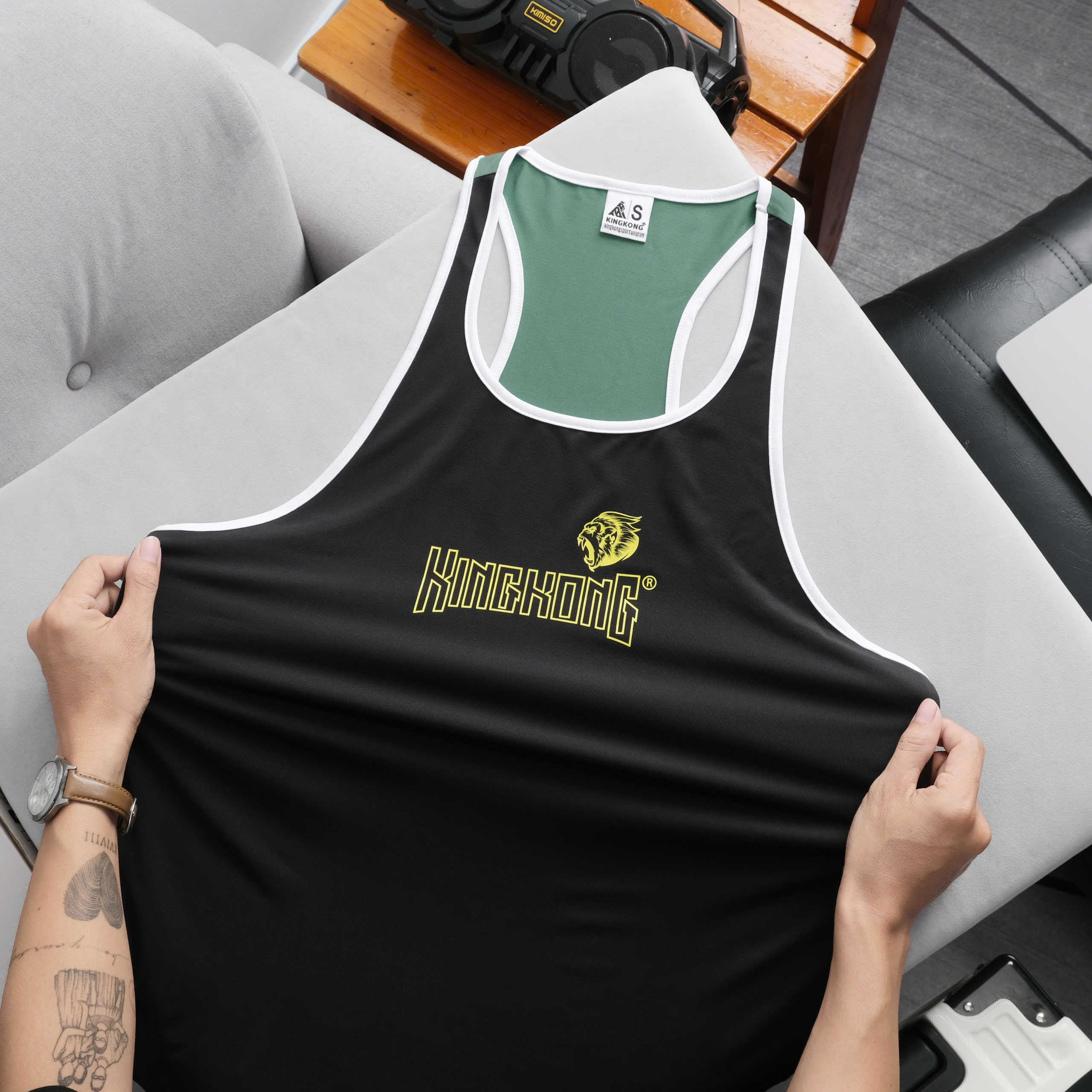 White Trim Poly Sports TankTop