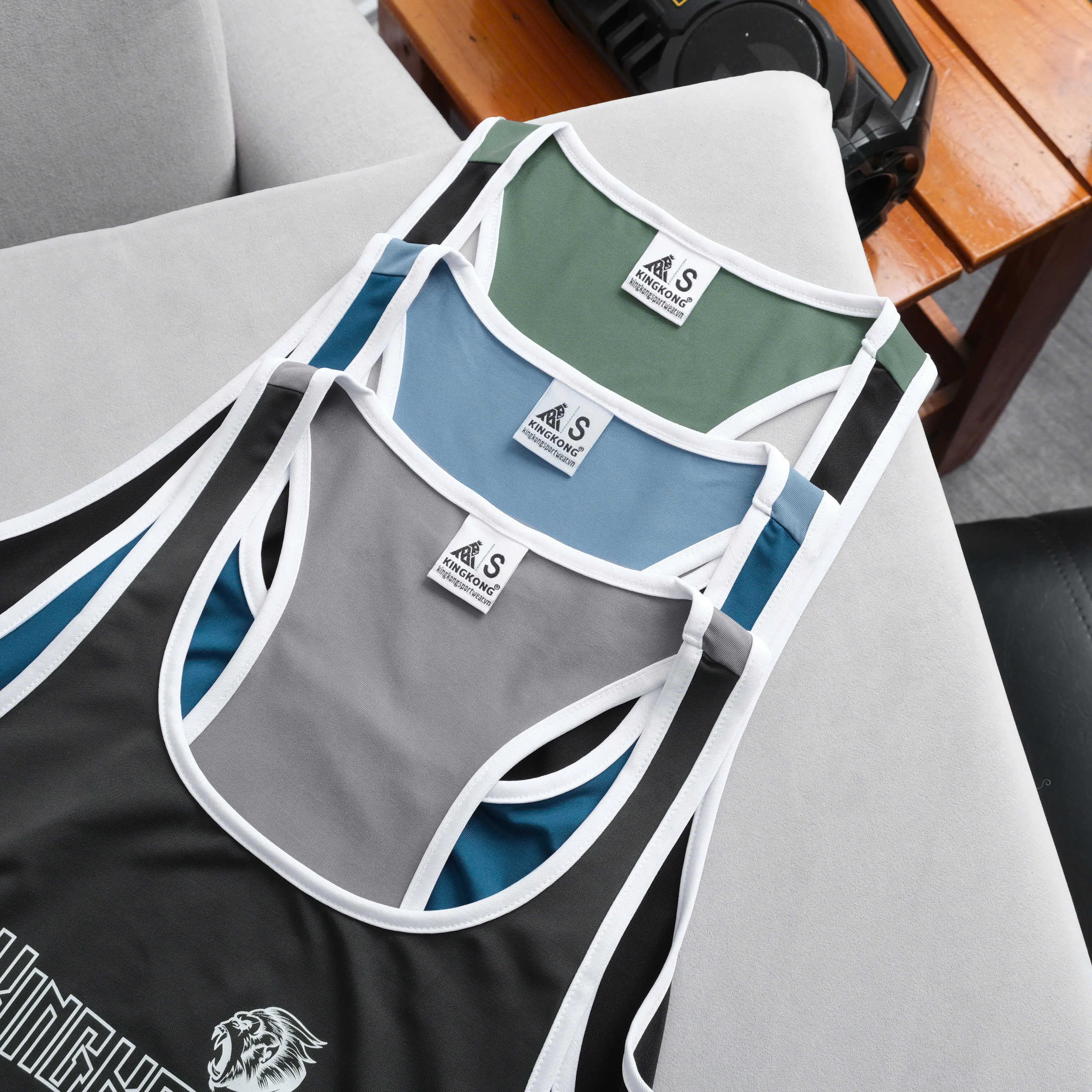 White Trim Poly Sports TankTop