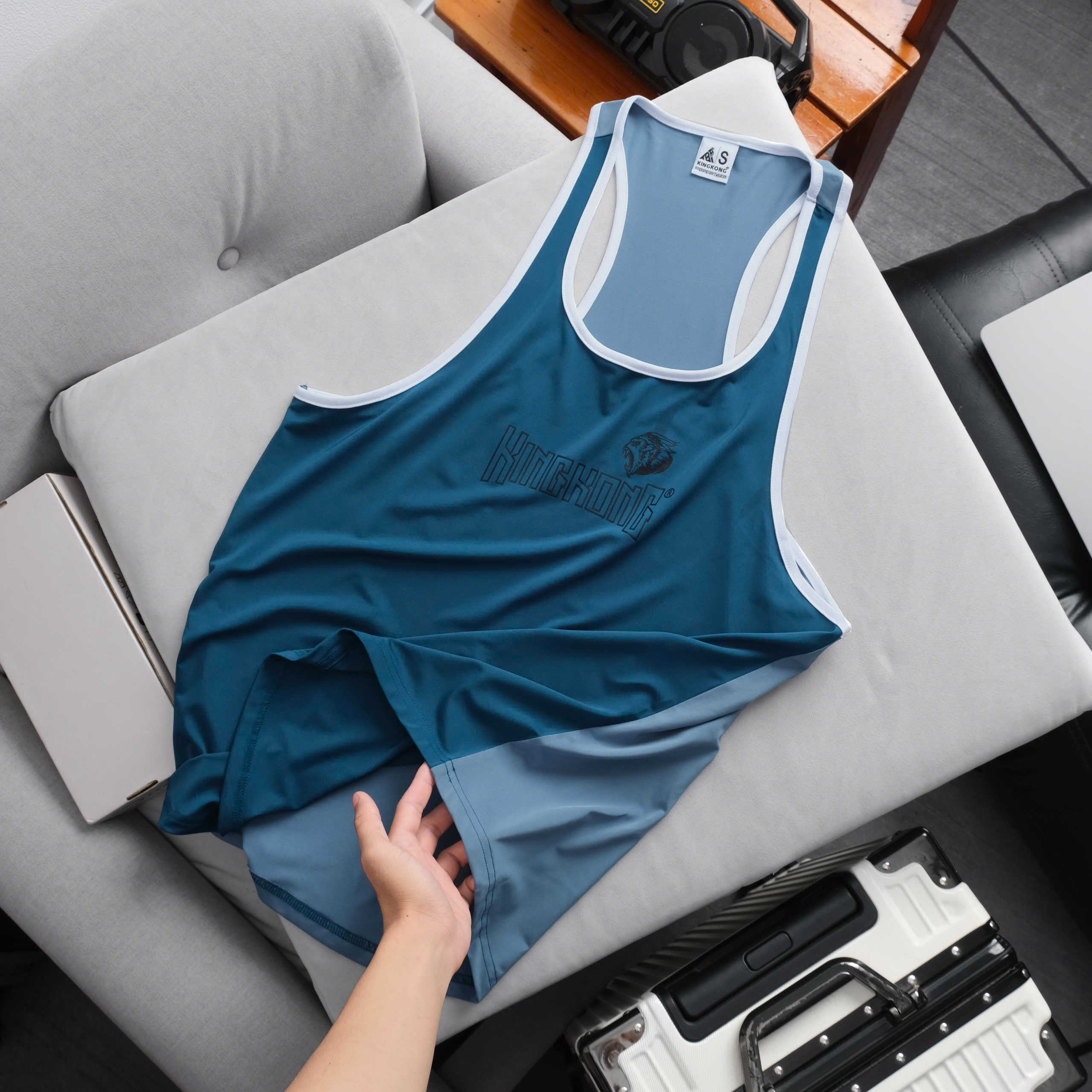 White Trim Poly Sports TankTop