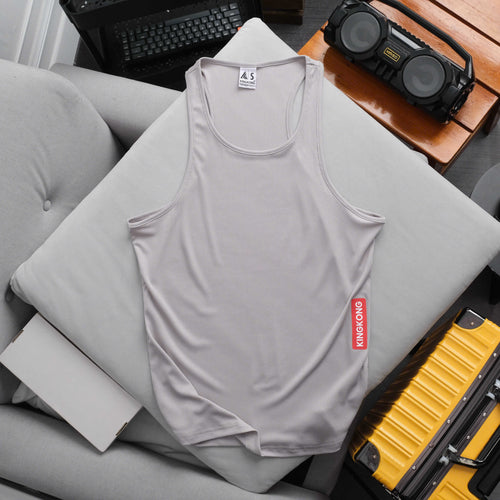 KingKong Fitted Ribbed Tank Top with Logo Tag