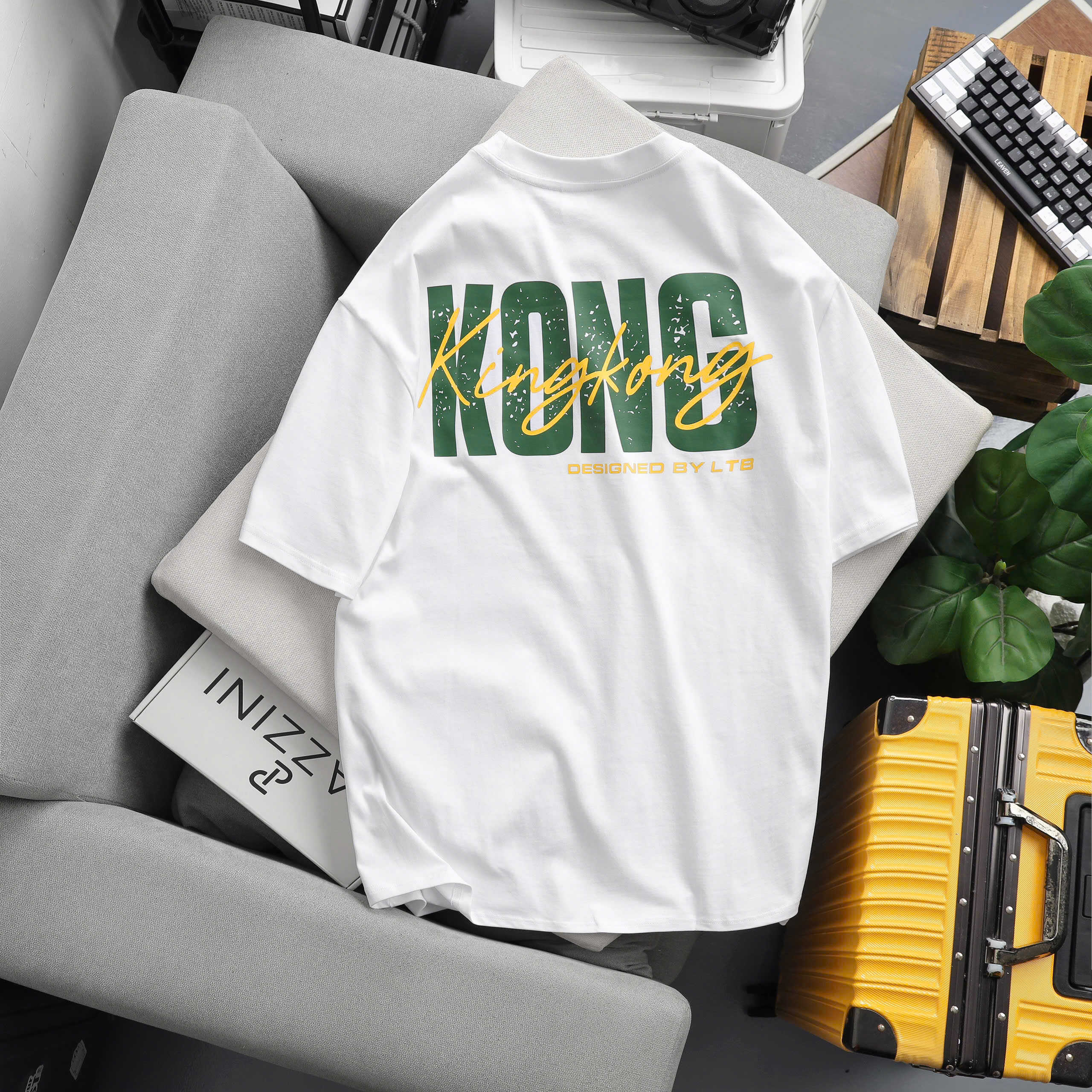 Oversize Stretch T-shirt with KingKong Logo Printed