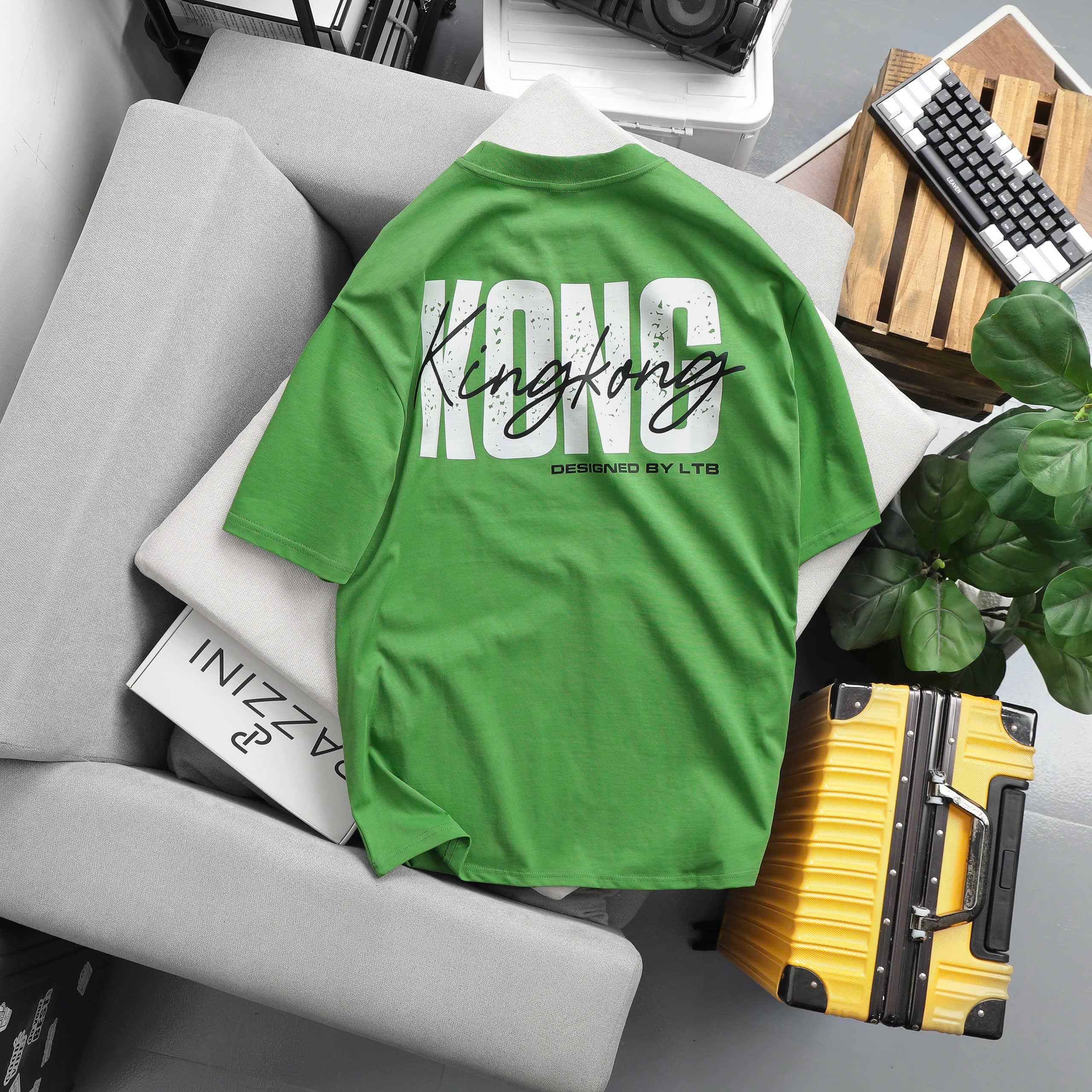 Oversize Stretch T-shirt with KingKong Logo Printed