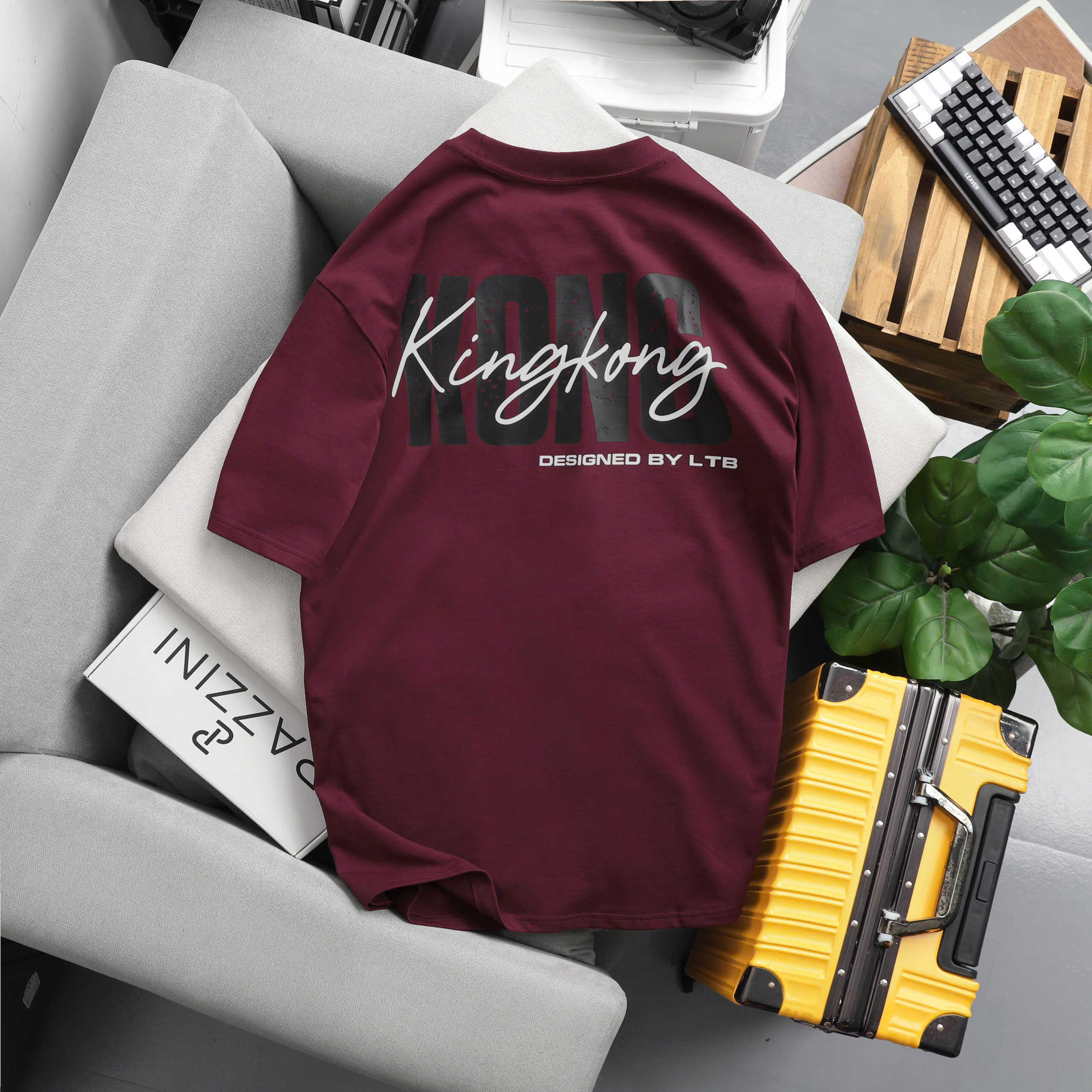 Oversize Stretch T-shirt with KingKong Logo Printed