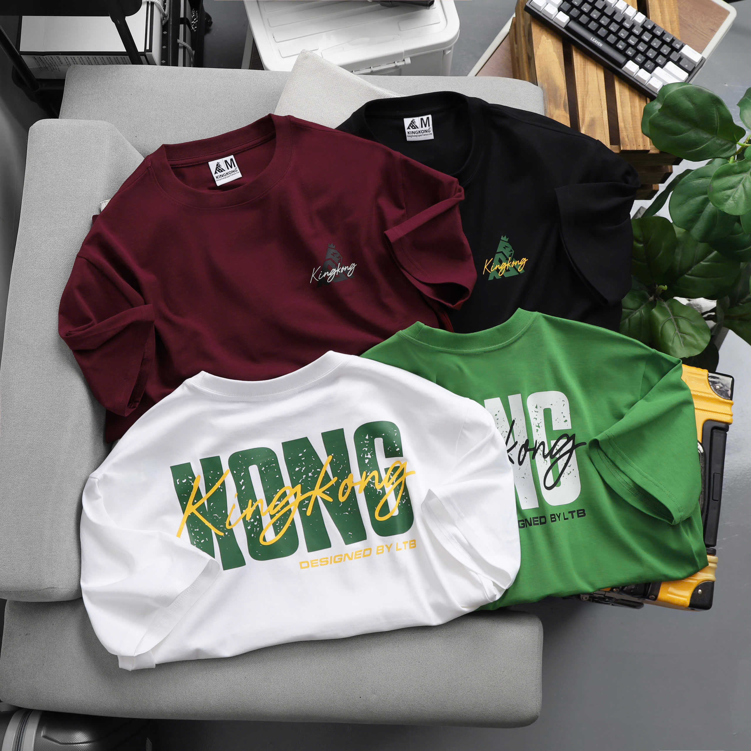 Oversize Stretch T-shirt with KingKong Logo Printed