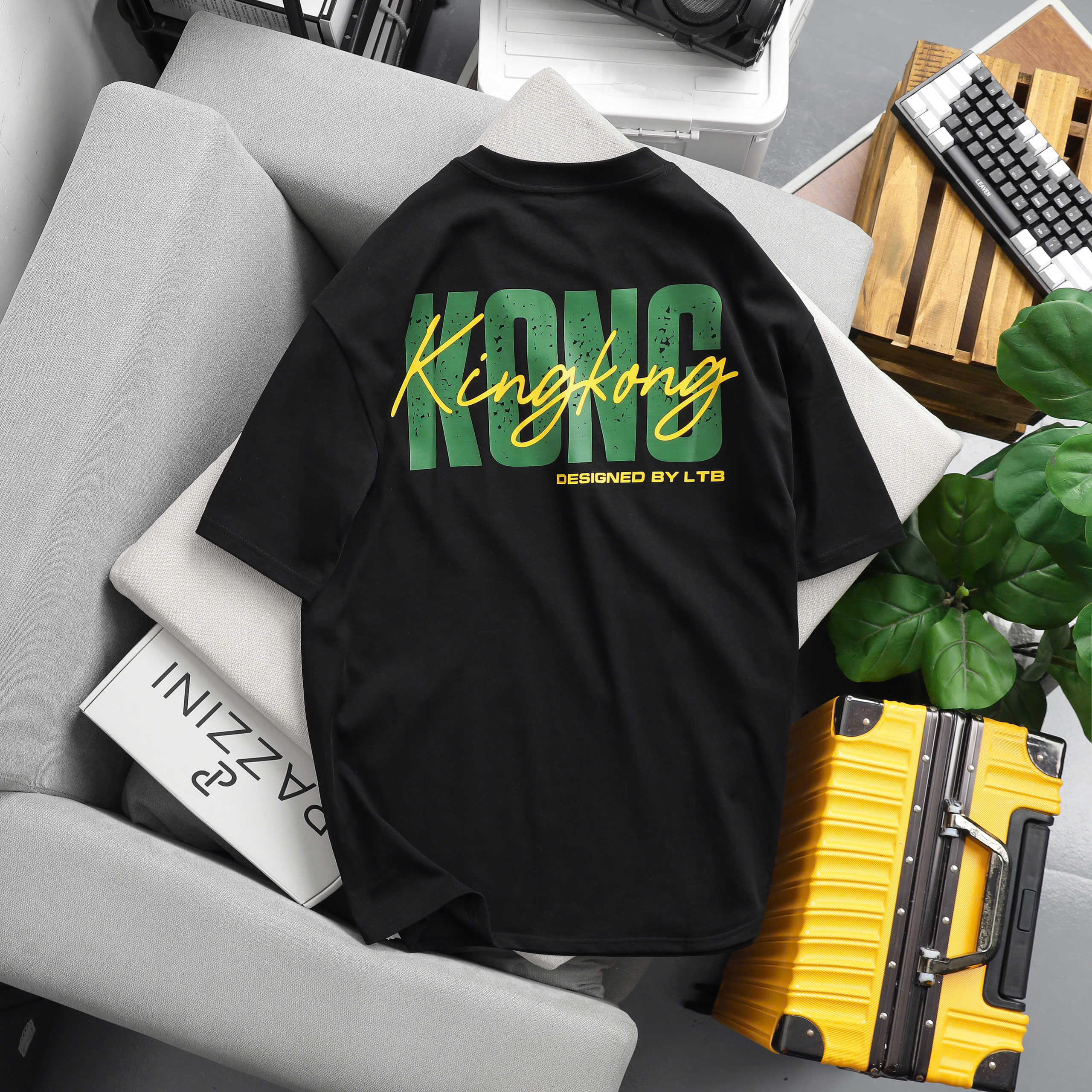 Oversize Stretch T-shirt with KingKong Logo Printed