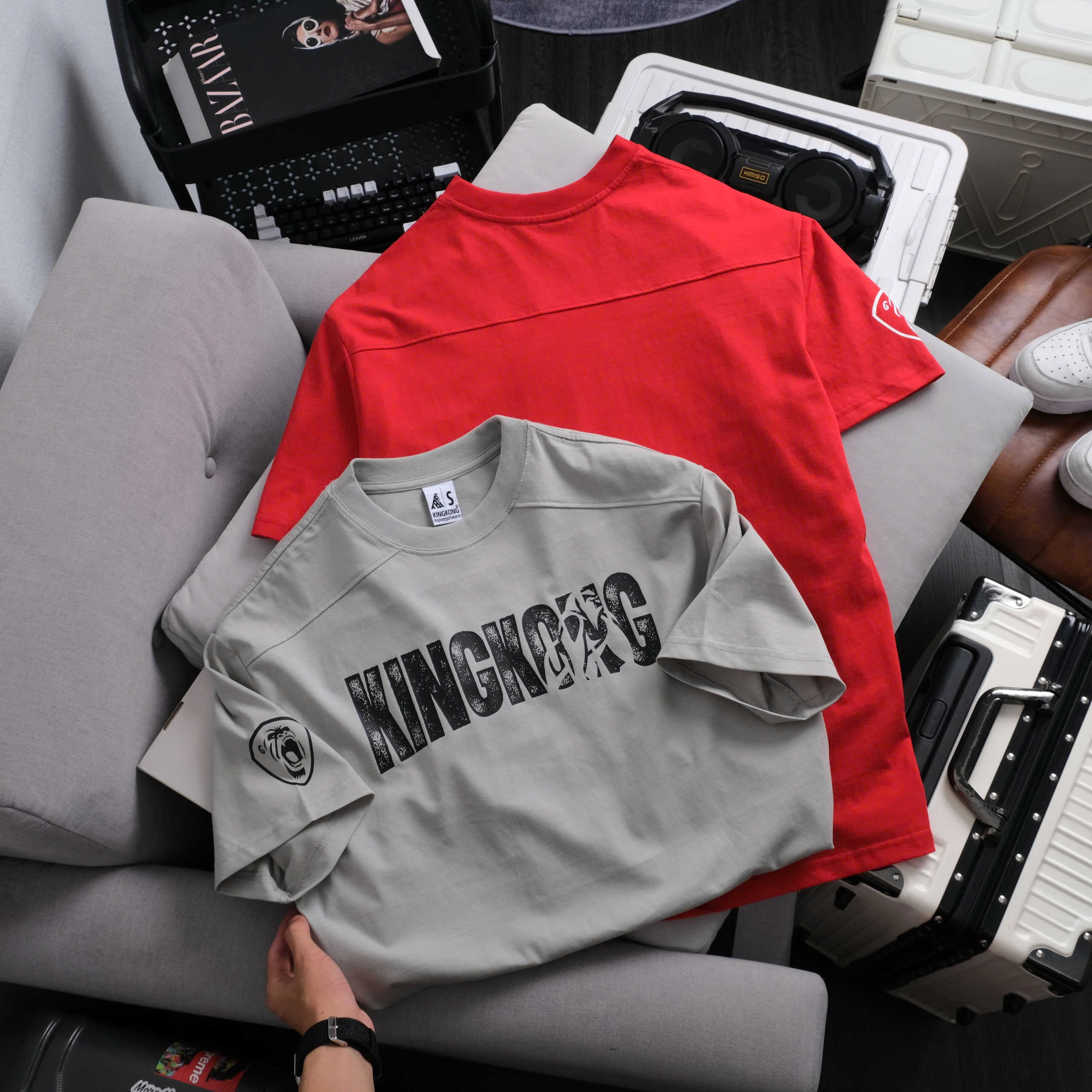 Oversize T-shirt Basic Plain Cotton Printed Letters