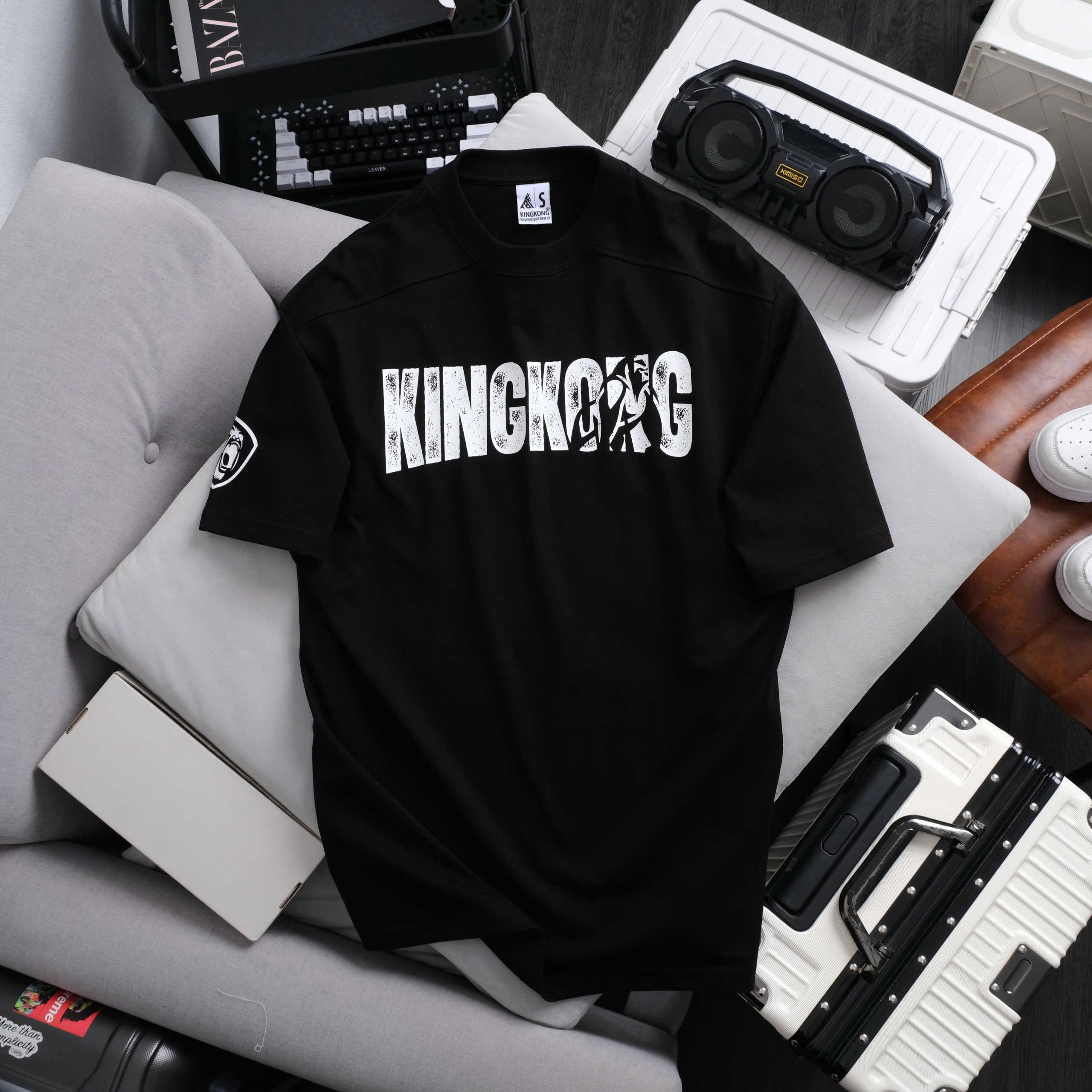 Oversize T-shirt Basic Plain Cotton Printed Letters