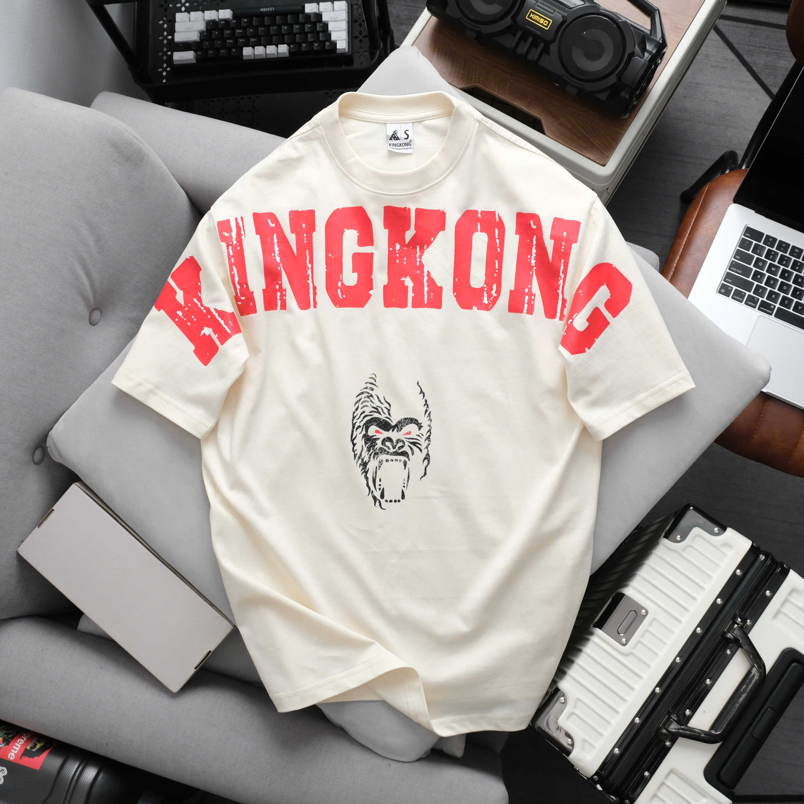 Oversize T-shirt Round Neck KingKong Printed