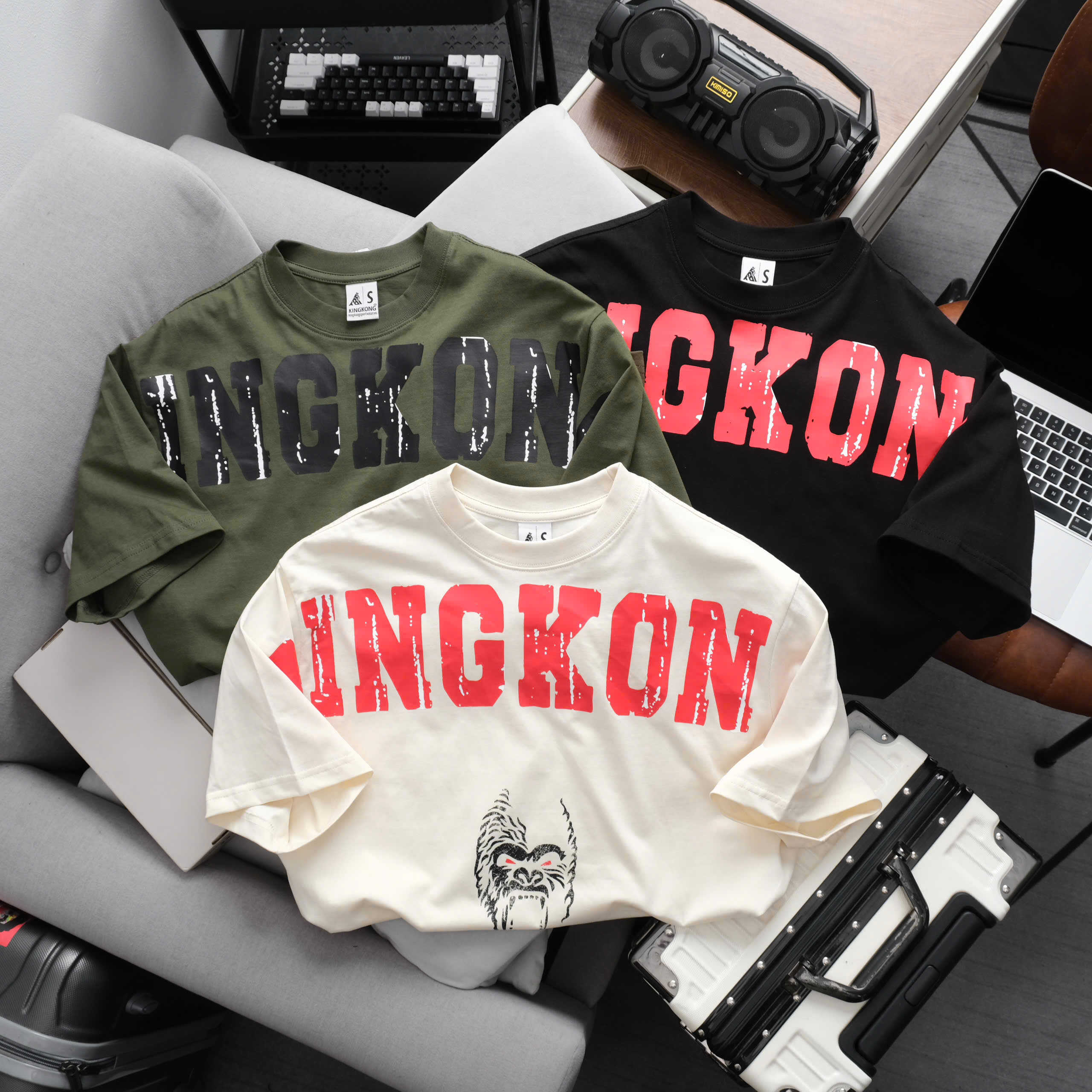 Oversize T-shirt Round Neck KingKong Printed