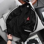 Unisex Bomber Jacket Simple Sporty Style Basic Black and White