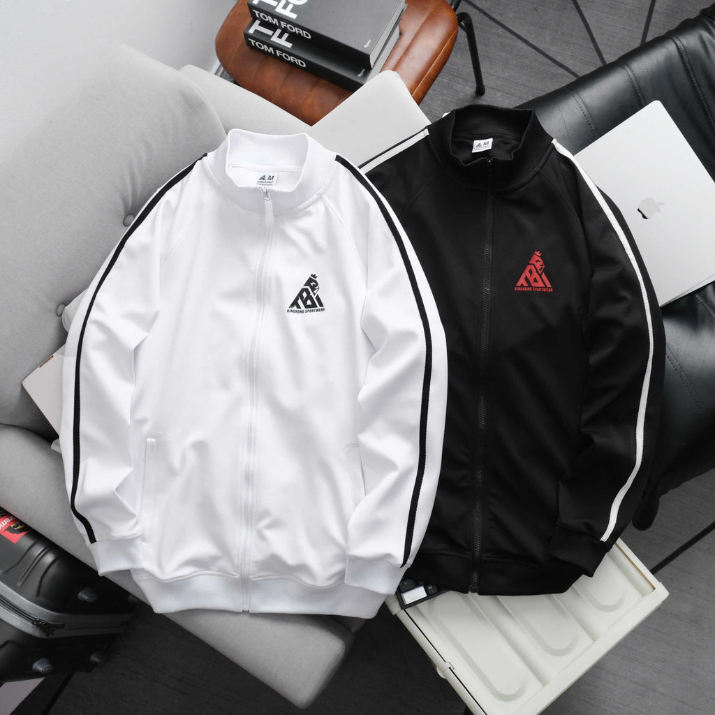Unisex Bomber Jacket Simple Sporty Style Basic Black and White