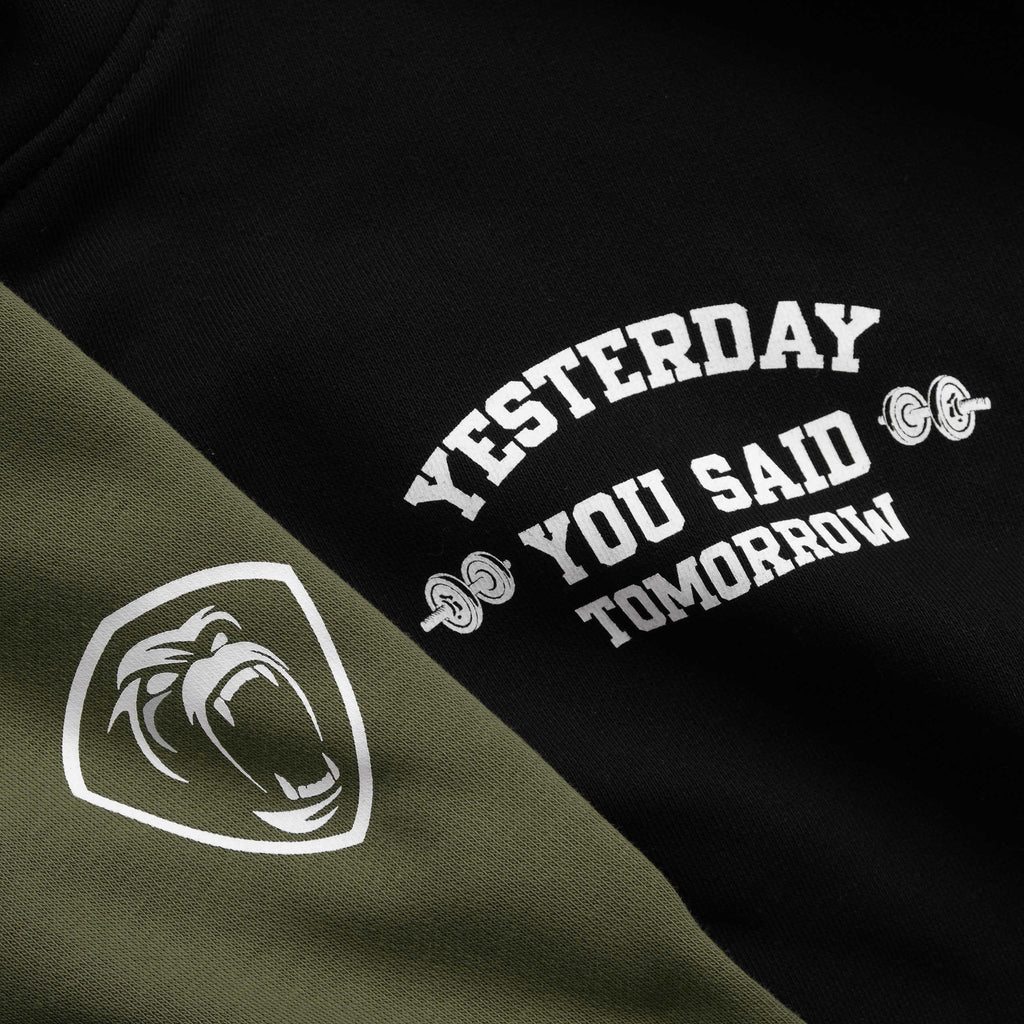 Yesterday's Letter Print Loose Crab Leg Hoodie