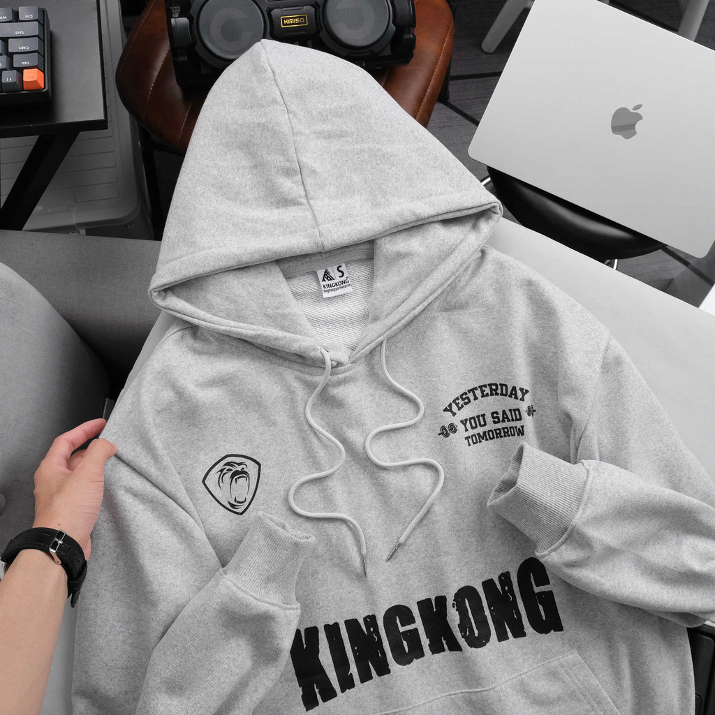 Yesterday's Letter Print Loose Crab Leg Hoodie