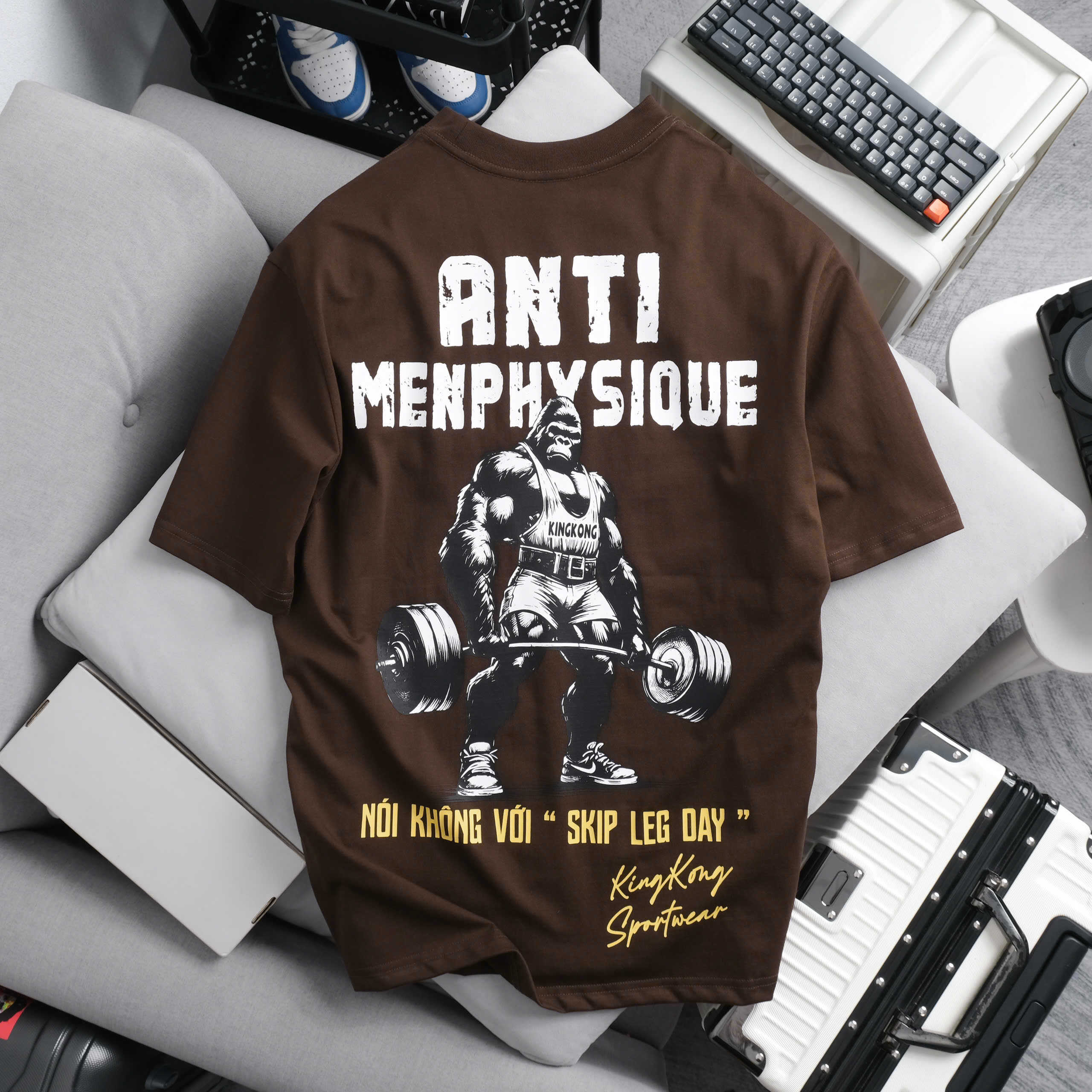 Oversize Cotton T-shirt Anti Mens Skip Leg Day