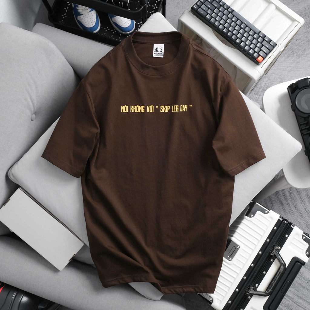 Oversize Cotton T-shirt Anti Mens Skip Leg Day