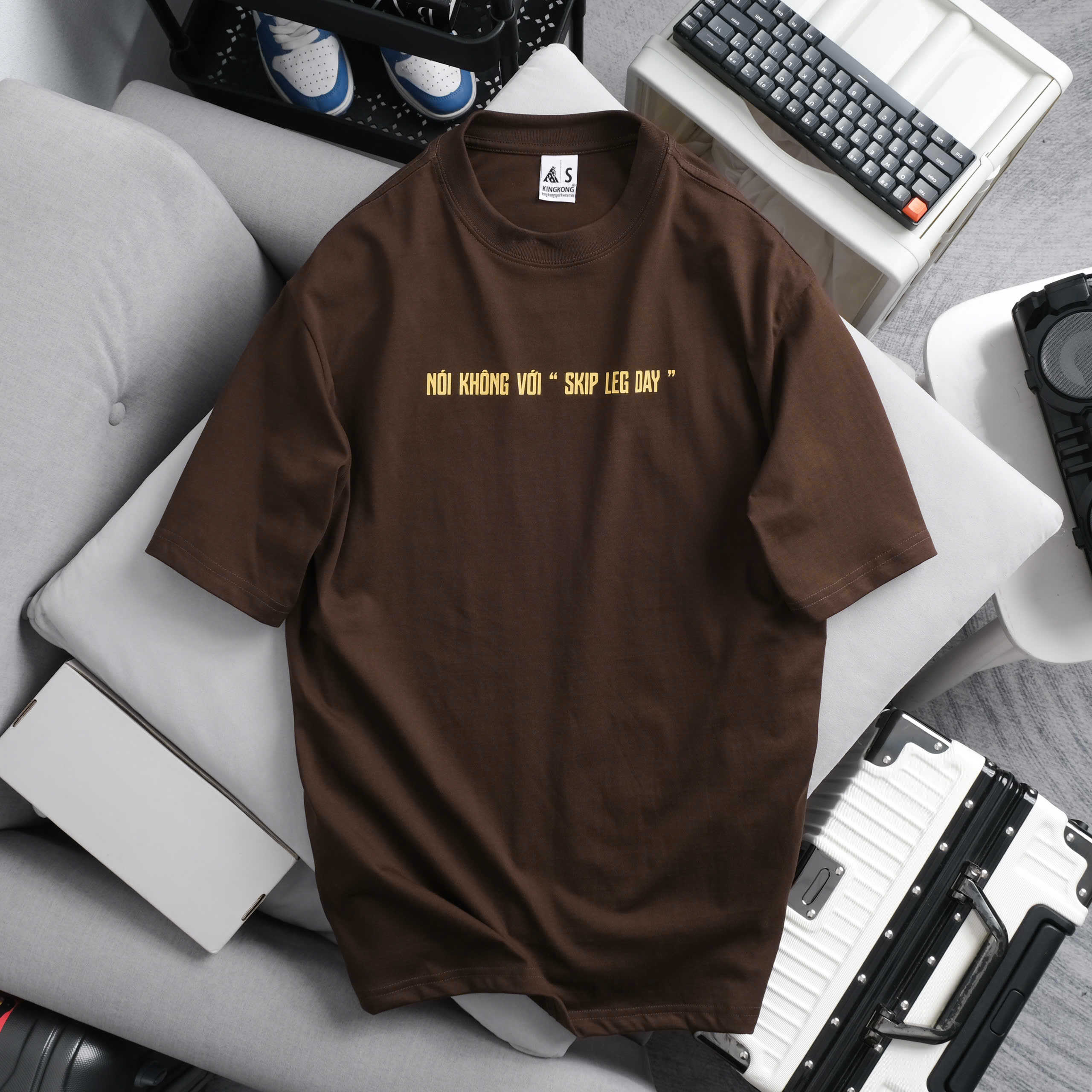 Oversize Cotton T-shirt Anti Mens Skip Leg Day