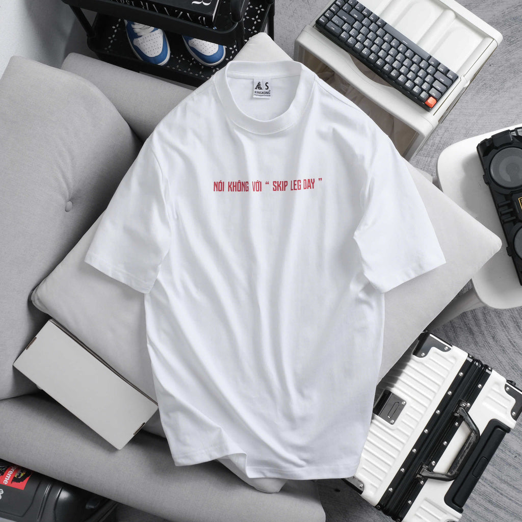 Oversize Cotton T-shirt Anti Mens Skip Leg Day