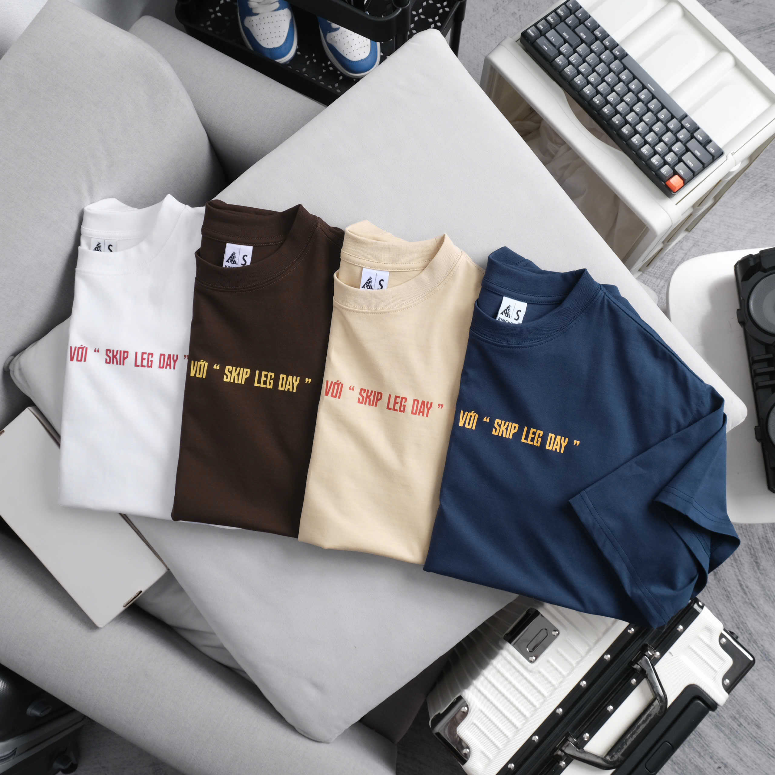 Oversize Cotton T-shirt Anti Mens Skip Leg Day