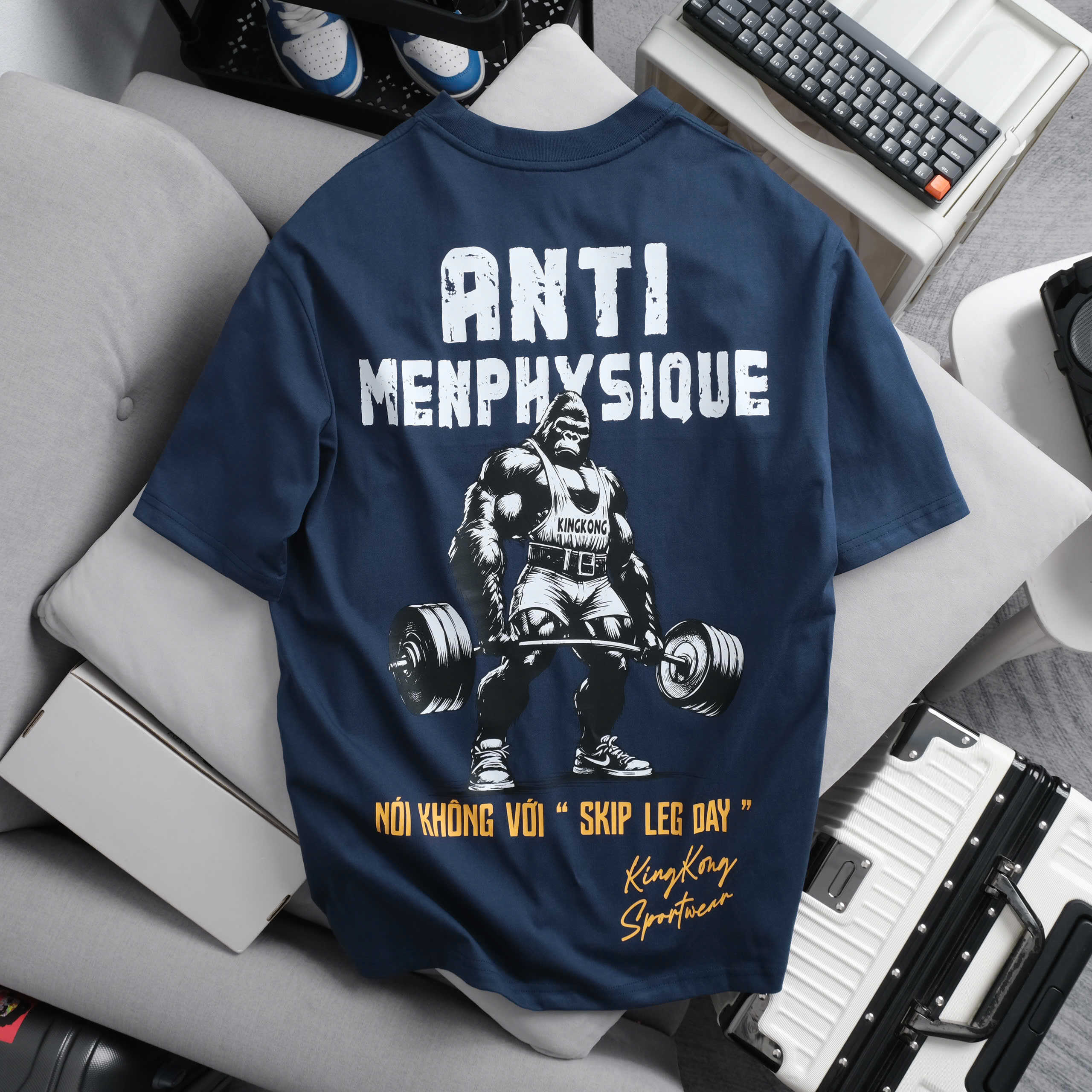 Oversize Cotton T-shirt Anti Mens Skip Leg Day