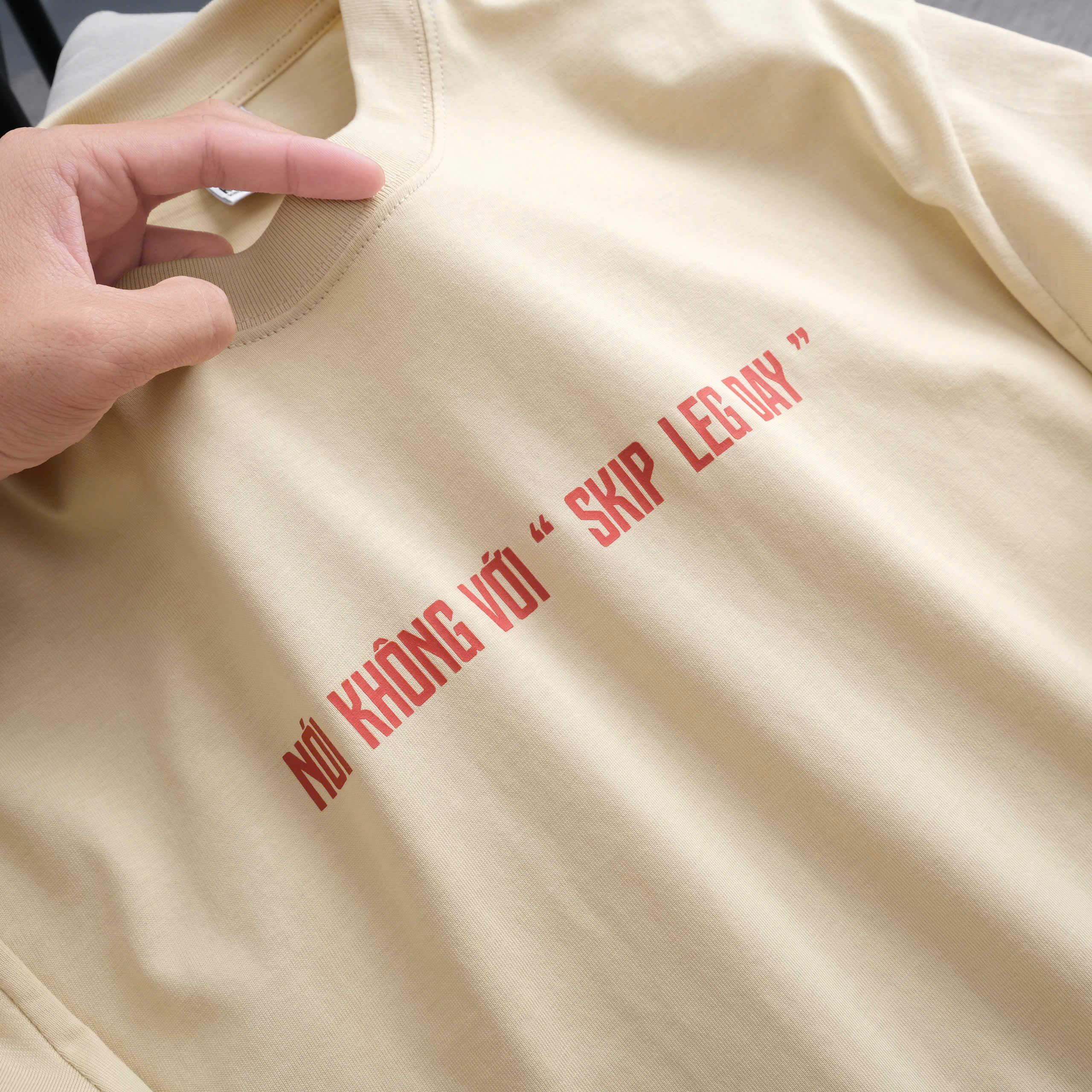 Oversize Cotton T-shirt Anti Mens Skip Leg Day