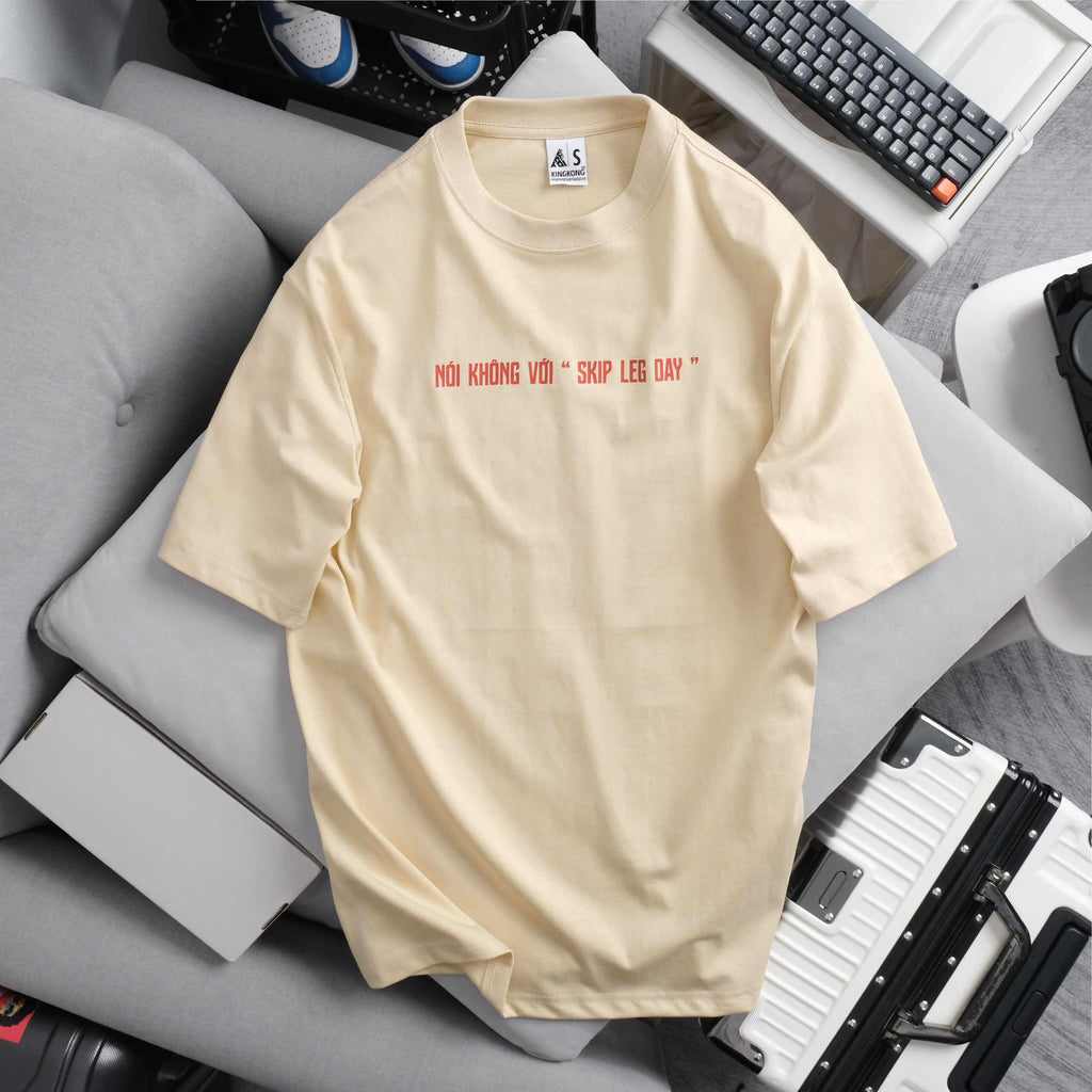 Oversize Cotton T-shirt Anti Mens Skip Leg Day