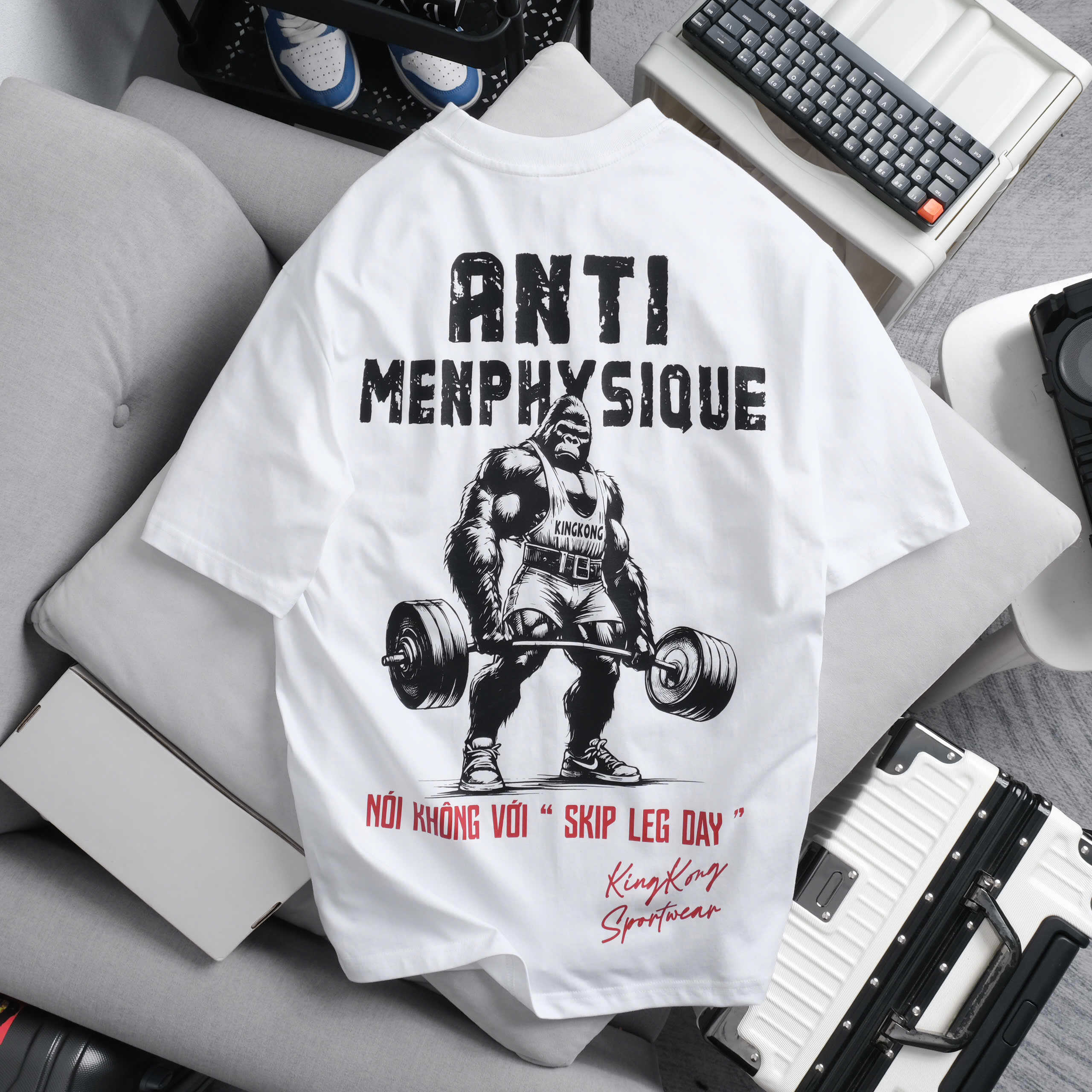 Oversize Cotton T-shirt Anti Mens Skip Leg Day