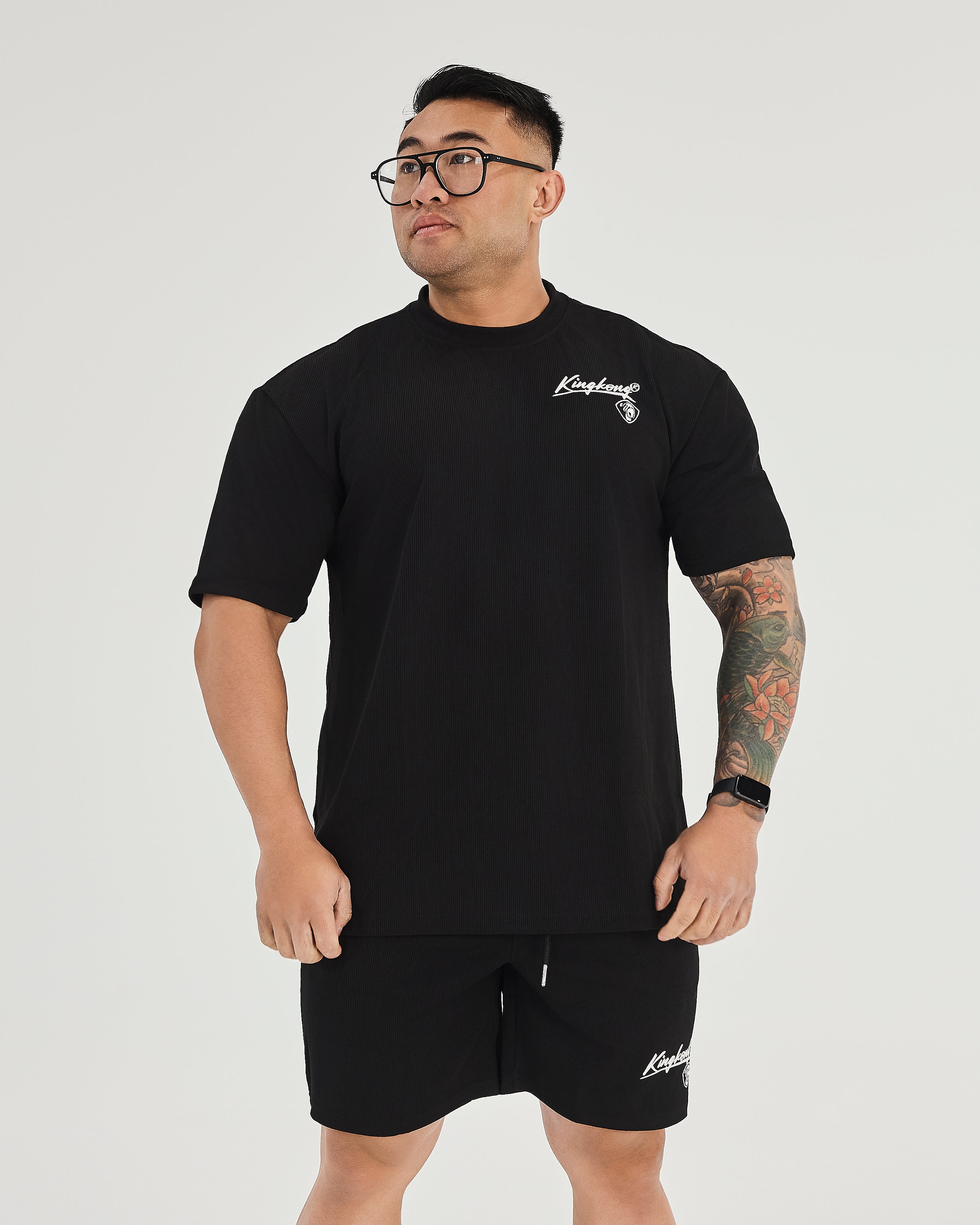 Unisex Oversized Basic Ribbed Shorts