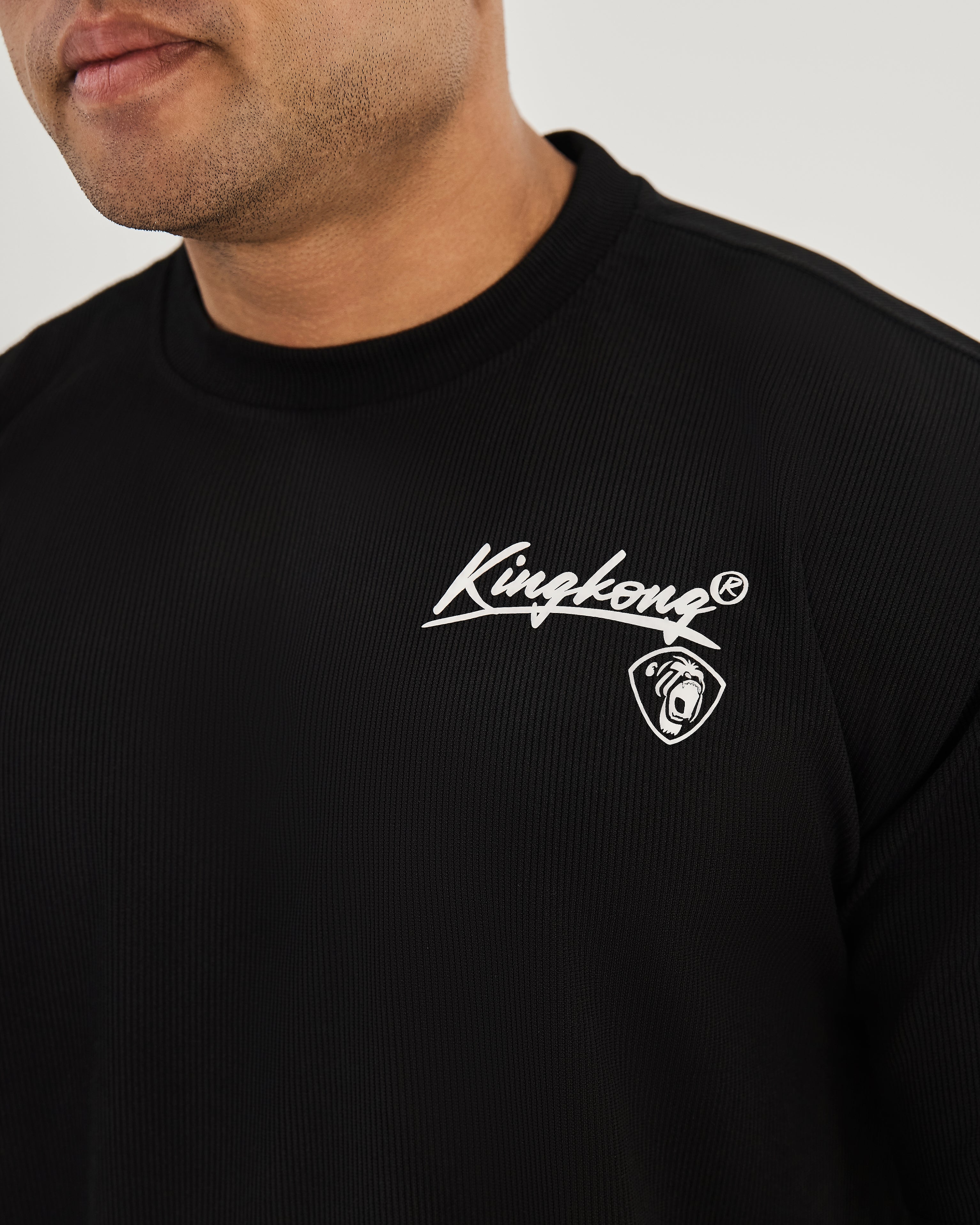 KingKong Unisex Oversized Basic Ribbed T-Shirt