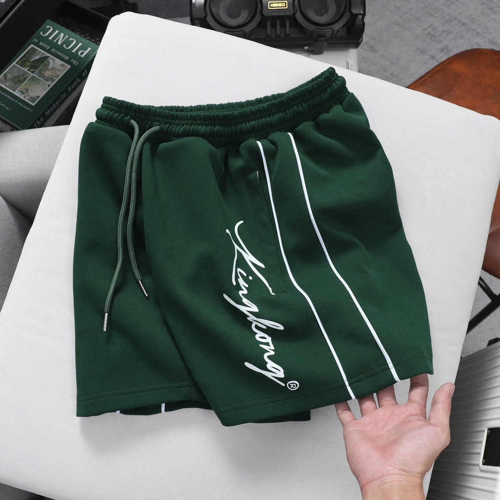 Cotton Sports Shorts with White Stripes