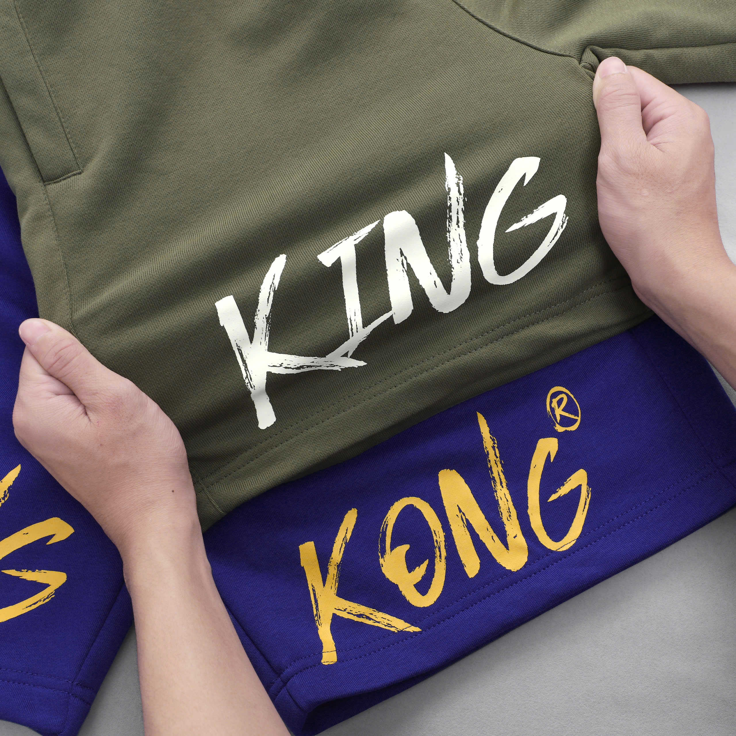 Letter Printed Fleece Sports Shorts