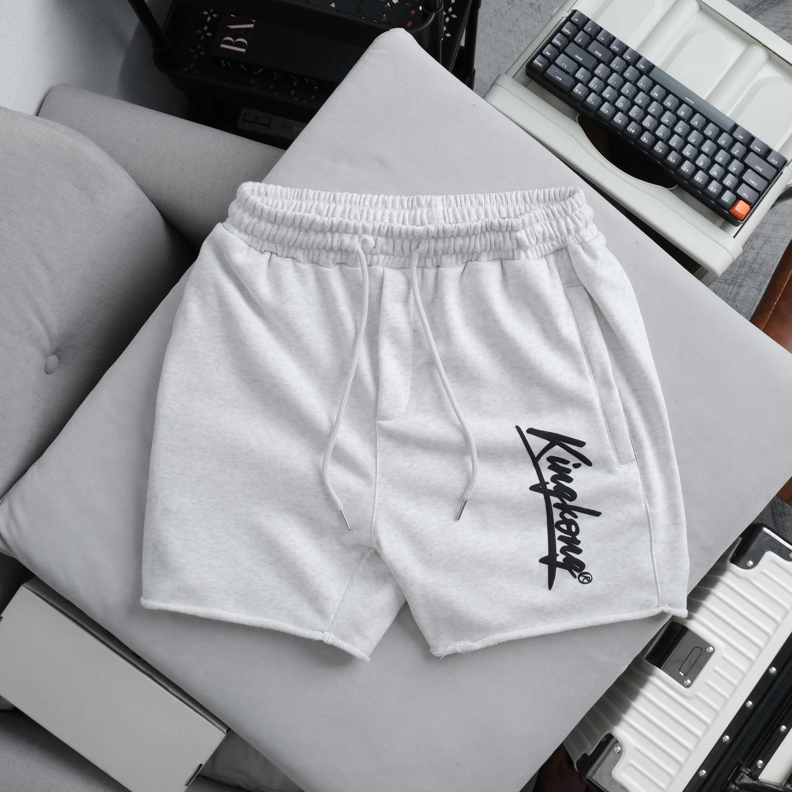 Zip Ruffled Fleece Shorts