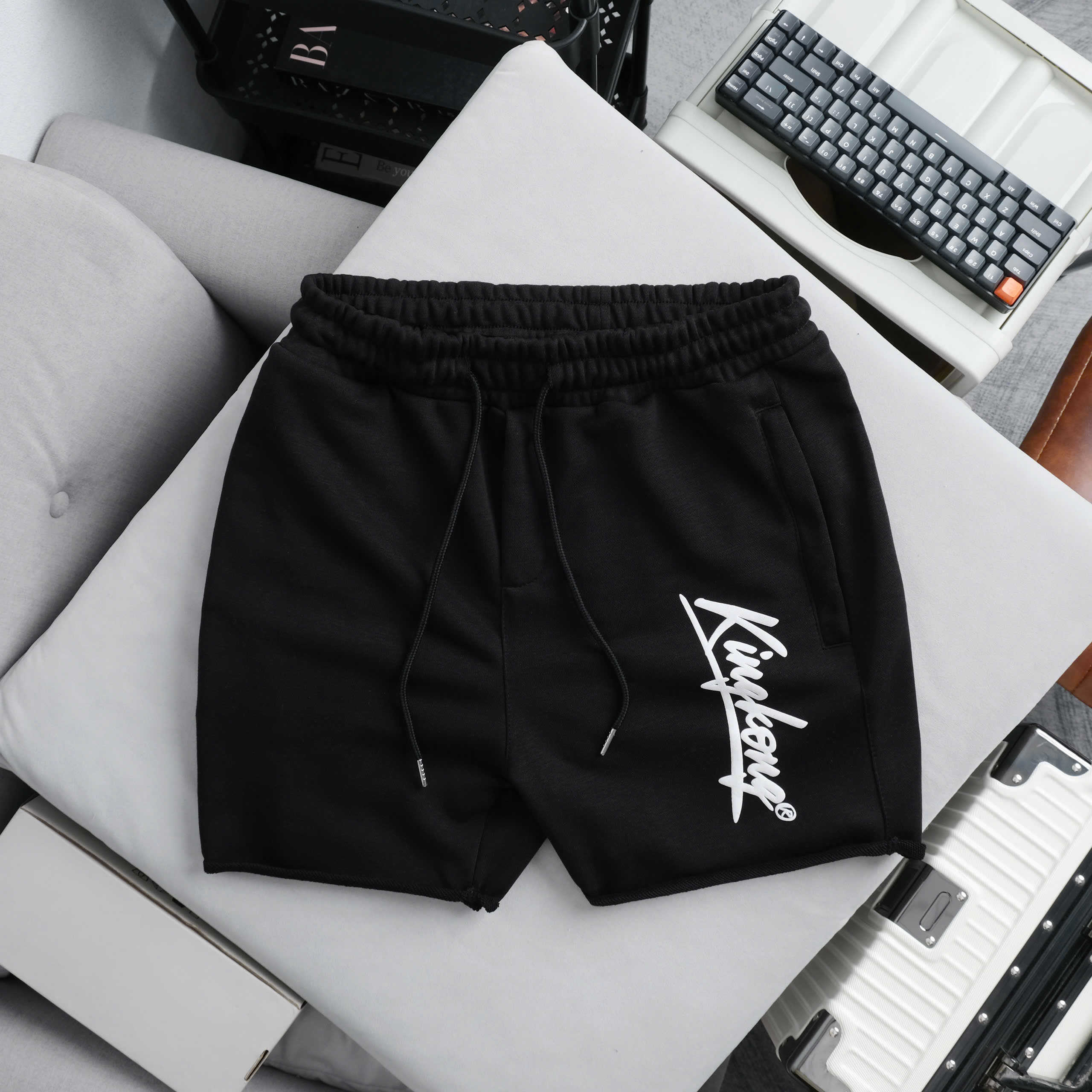 Zip Ruffled Fleece Shorts
