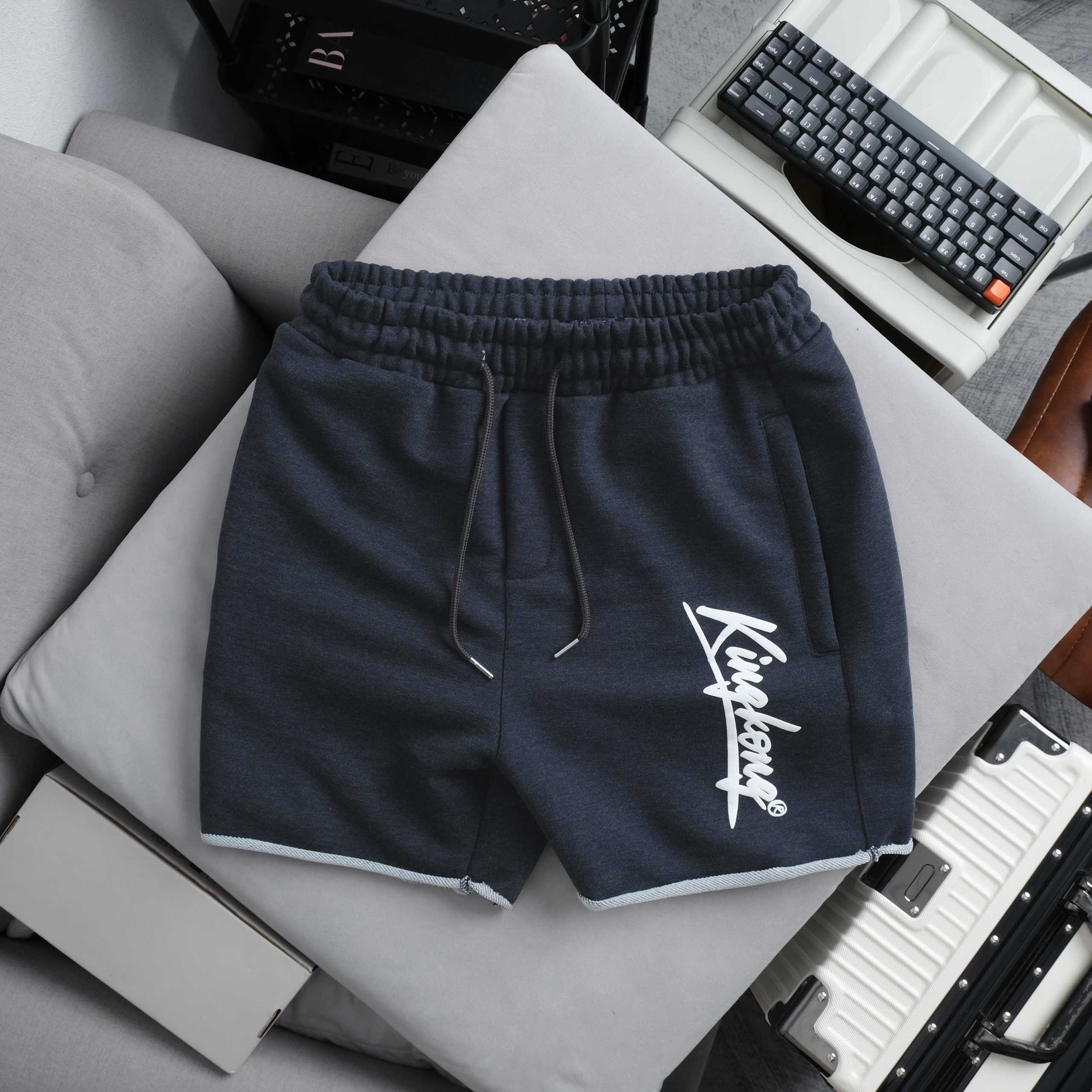 Zip Ruffled Fleece Shorts