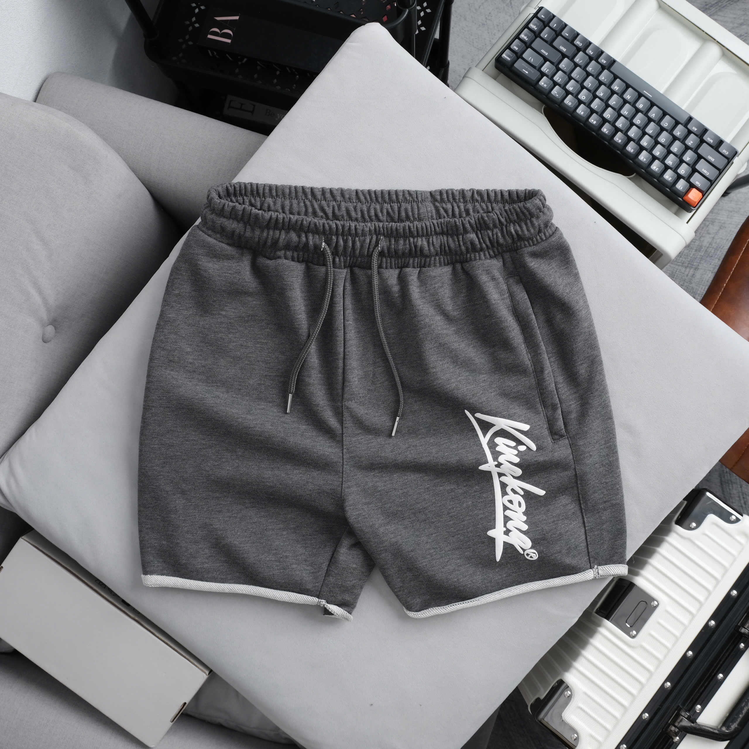 Zip Ruffled Fleece Shorts