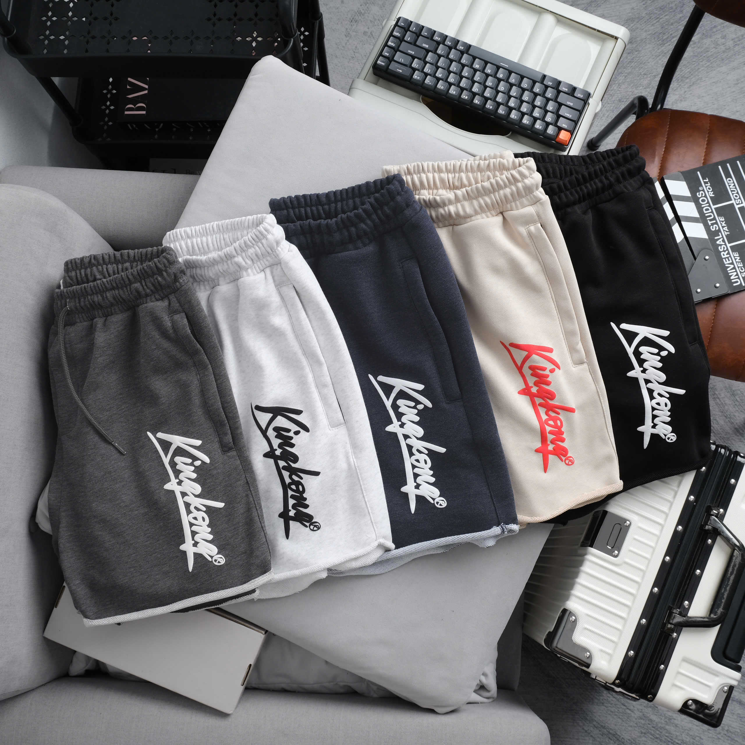 Zip Ruffled Fleece Shorts