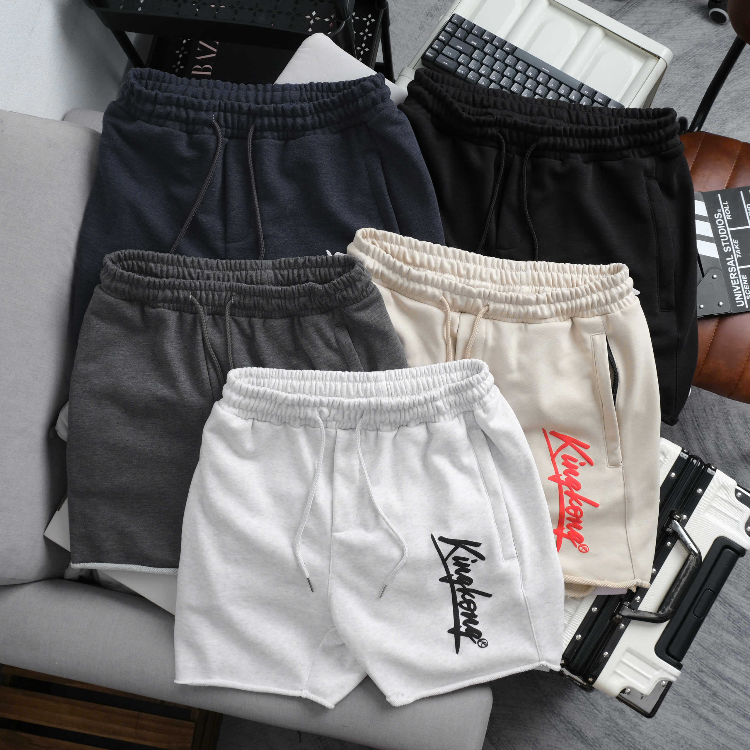 Zip Ruffled Fleece Shorts