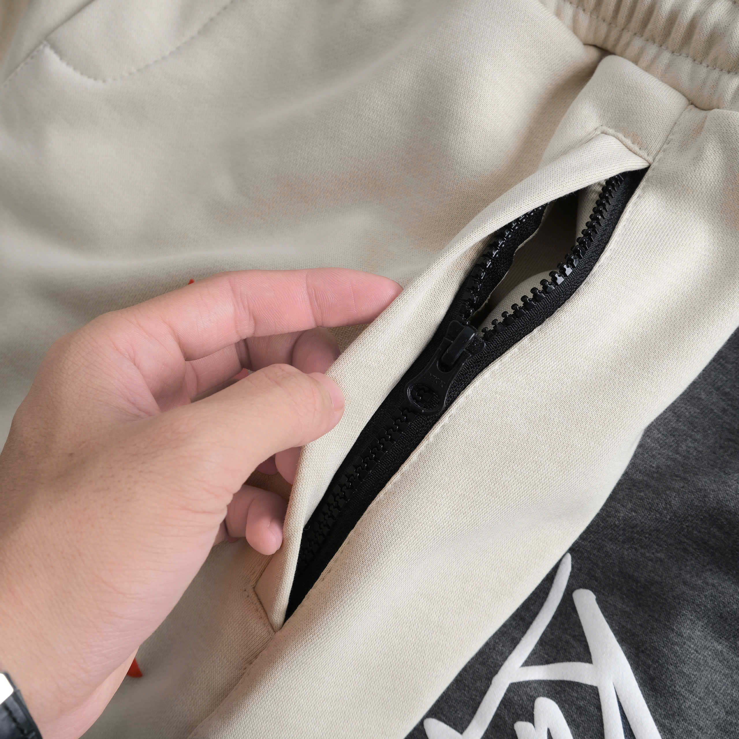 Zip Ruffled Fleece Shorts