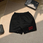 KingKong Fleece Shorts Featuring Raw Hem and Zipper Pockets
